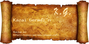 Kazai Germán névjegykártya